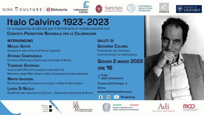 Roma, le iniziative per il centenario della nascita di Italo Calvino